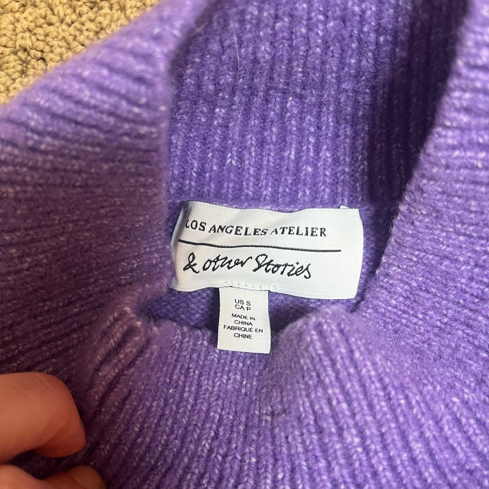 And Other Stories Purple Mockneck Sweater - Size Small - Picture 2 of 6